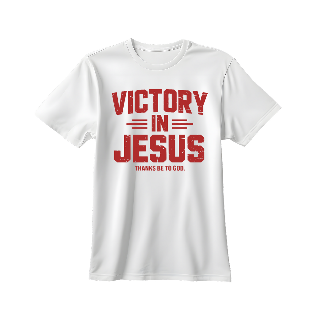 Victory in Jesus block T-shirt